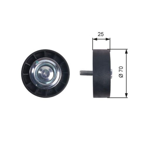 Umlenk /f&uuml;hrungsrolle Keilrippenriemen Gates T36402 Drivealign&trade; f&uuml;r Citro&euml;n Fiat