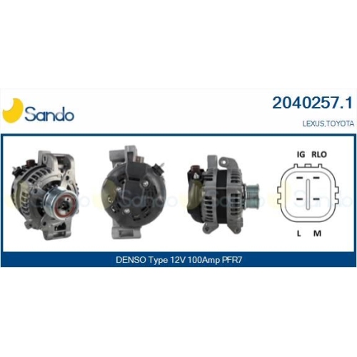 Generator Sando 2040257.1 f&uuml;r Toyota