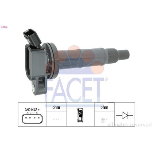Z&uuml;ndspule Facet 9.6366 Oe Equivalent f&uuml;r Toyota Hitachi Lexus