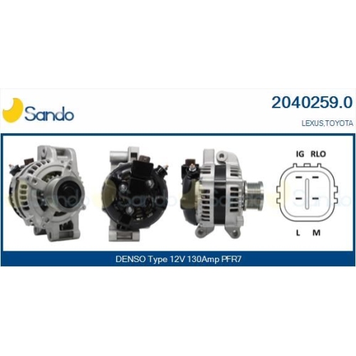 Generator Sando 2040259.0 für Toyota
