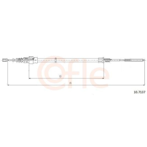Seilzug Feststellbremse Cofle 10.7137 f&uuml;r Seat Vag VW Hinten Links Hinten Rechts