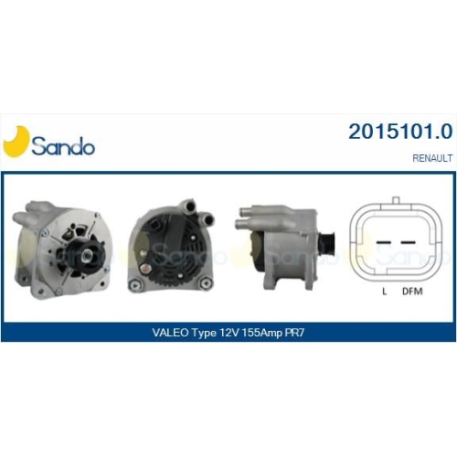 Generator Sando 2015101.0 für Renault Für Fahrzeuge Mit Klimaanlage