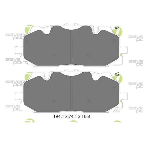 Bremsbelagsatz Scheibenbremse 7 Seven Parts SVP29690 f&uuml;r Audi Seat Skoda Vag VW