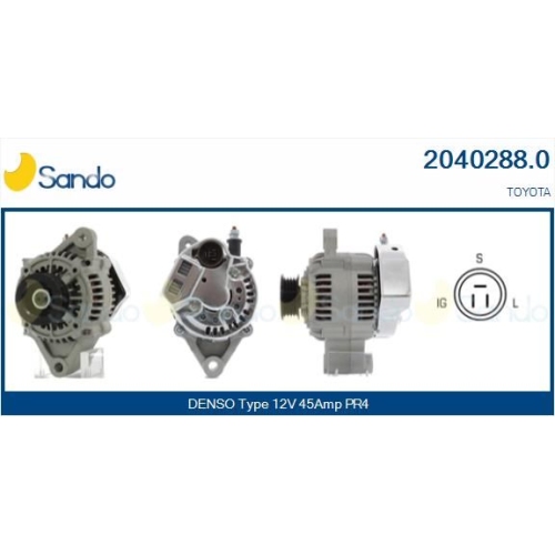 Generator Sando 2040288.0 f&uuml;r Toyota