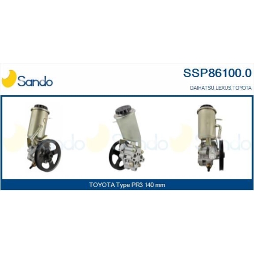 Hydraulikpumpe Lenkung Sando SSP86100.0 f&uuml;r Toyota