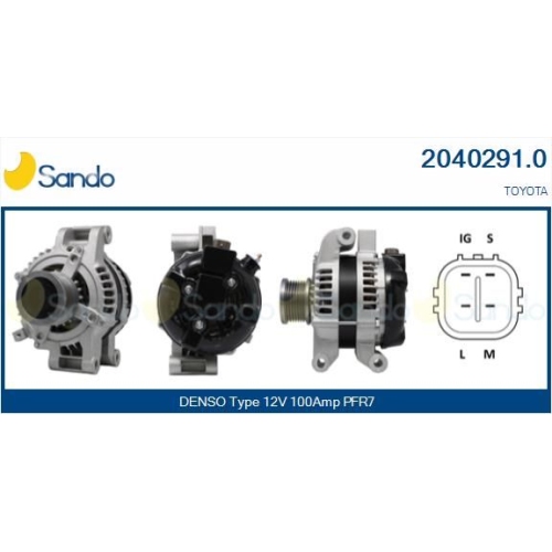 Generator Sando 2040291.0 f&uuml;r Toyota