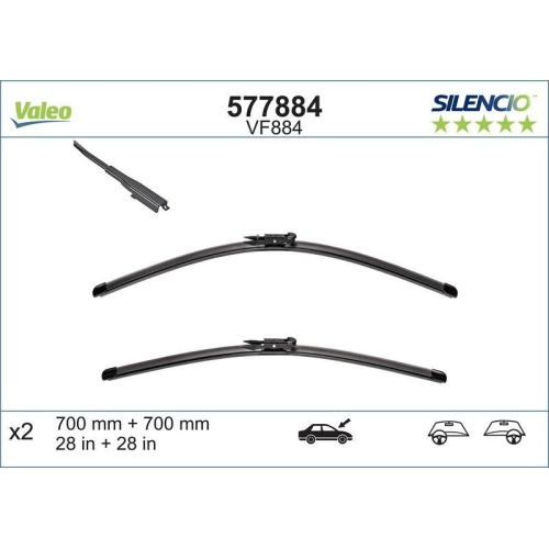 Wischblatt Valeo 577884 Silencio Flat Blade Set für Ford Ford Usa Ford (changan)