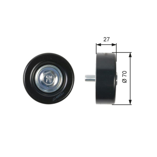 Umlenk /f&uuml;hrungsrolle Keilrippenriemen Gates T36409 Drivealign&trade; f&uuml;r Chevrolet