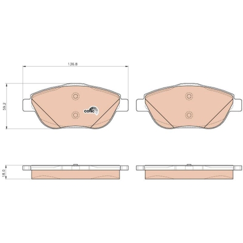 Bremsbelagsatz Scheibenbremse Trw GDB1926 Cotec f&uuml;r Vauxhall Citro&euml;n DS Opel