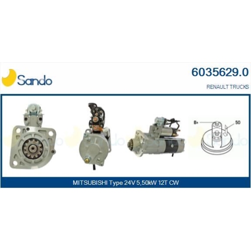 Starter Sando 6035629.0 f&uuml;r Mitsubishi Renault