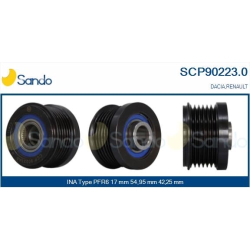 Riemenscheibe Generator Sando SCP90223.0 f&uuml;r Mitsubishi Ika
