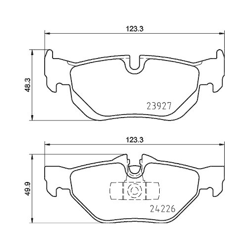 Bremsbelagsatz Scheibenbremse Hella 8DB 355 031-781 f&uuml;r Bmw Hinterachse