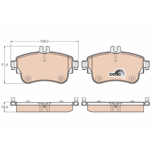 Bremsbelagsatz Scheibenbremse Trw GDB1933 Cotec f&uuml;r Mercedes Benz Mercedes Benz