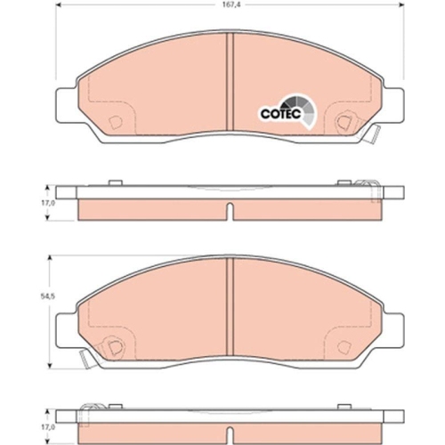 Brake Pad Set Disc Brake Trw GDB3466 Cotec for Isuzu Front Axle Rear Axle
