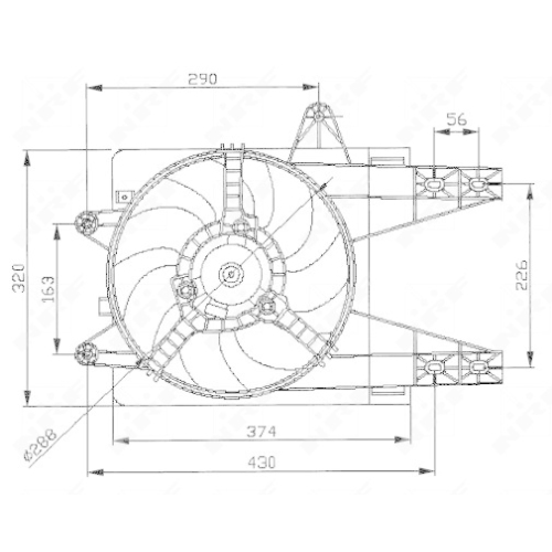 L&uuml;fter Motork&uuml;hlung Nrf 47038 f&uuml;r Fiat Lancia F&uuml;r Fahrzeuge Ohne Klimaanlage