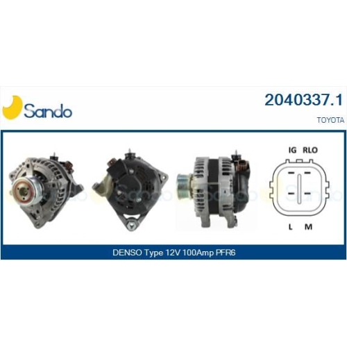 Generator Sando 2040337.1 f&uuml;r Toyota