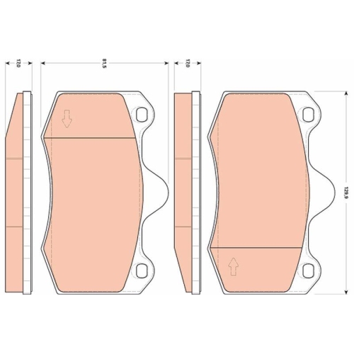 Bremsbelagsatz Scheibenbremse Trw GDB1852 f&uuml;r Seat Renault Vorderachse