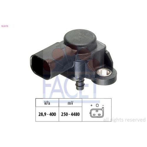 Sensor Abgasdruck Facet 10.3175 Made In Italy - Oe Equivalent f&uuml;r Mercedes Benz