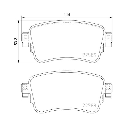 Bremsbelagsatz Scheibenbremse Hella 8DB 355 037-681 f&uuml;r Citro&euml;n Opel Peugeot