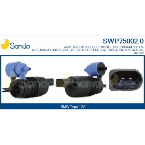 Waschwasserpumpe Scheibenreinigung Sando SWP75002.0 f&uuml;r Bmw Ford Honda Subaru VW