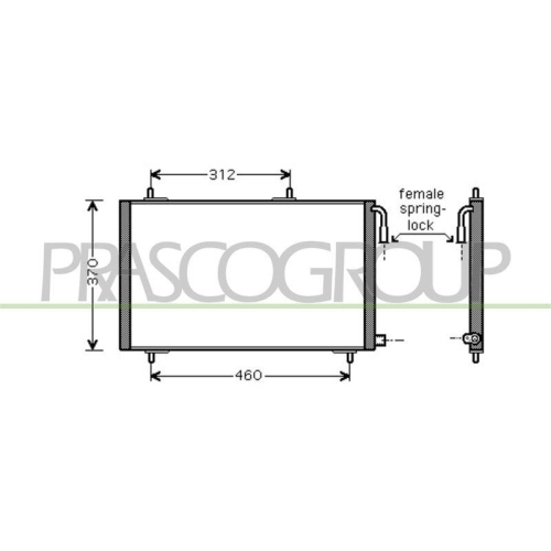 Kondensator Klimaanlage Prasco PG009C002 Aq für Peugeot