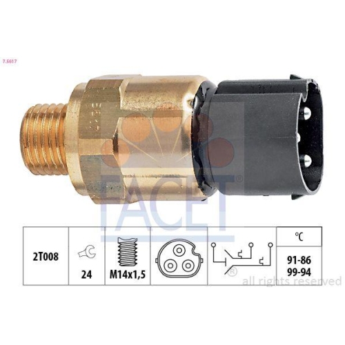 Temperaturschalter K&uuml;hlerl&uuml;fter Facet 7.5617 Made In Italy - Oe Equivalent f&uuml;r