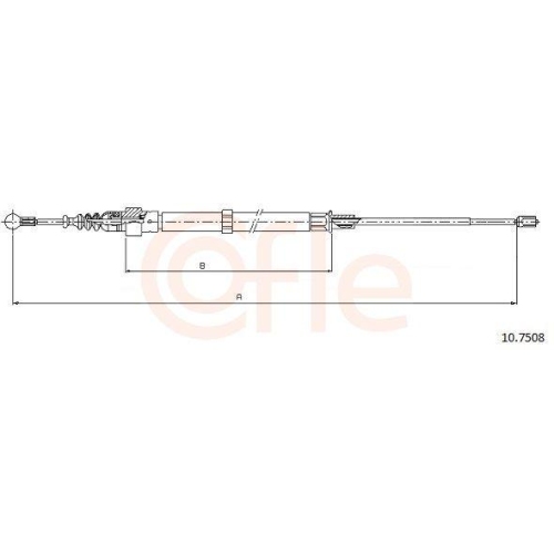 Seilzug Feststellbremse Cofle 10.7508 f&uuml;r Audi Seat Skoda Vag VW Hinten Links
