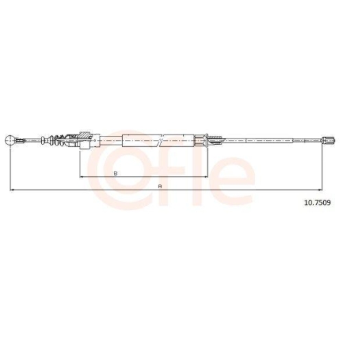 Seilzug Feststellbremse Cofle 10.7509 f&uuml;r Audi Seat Vag VW Hinten Links