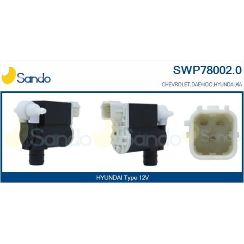 Waschwasserpumpe Scheibenreinigung Sando SWP78002.0 f&uuml;r Hyundai General Motors