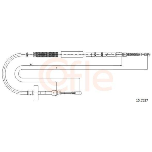 Seilzug Feststellbremse Cofle 10.7537 für Audi Seat Vag Hinten Links