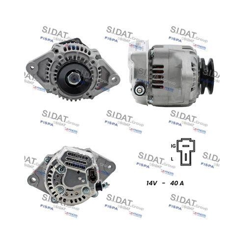 Generator Sidat A12DE1224A2 f&uuml;r Kubota Lombardini