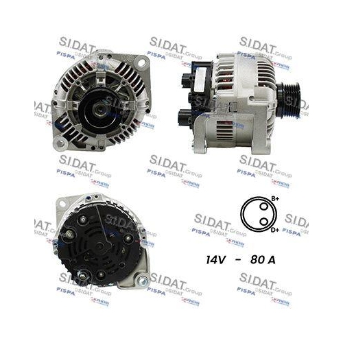 Generator Sidat A12VA0029A2 f&uuml;r Alfa Romeo Citro&euml;n Fiat Lancia Peugeot