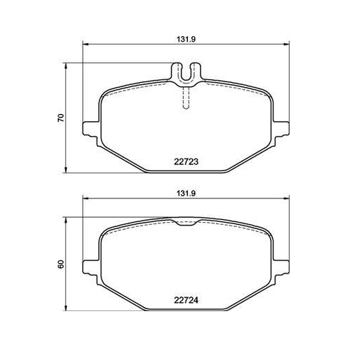 Bremsbelagsatz Scheibenbremse Brembo P50161 Prime Line f&uuml;r Mercedes Benz