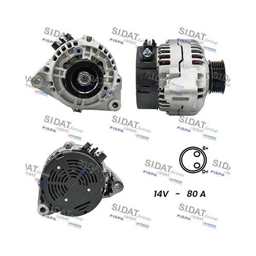 Generator Sidat A12BH0387A2 f&uuml;r Alfa Romeo Citro&euml;n Fiat Lancia Peugeot
