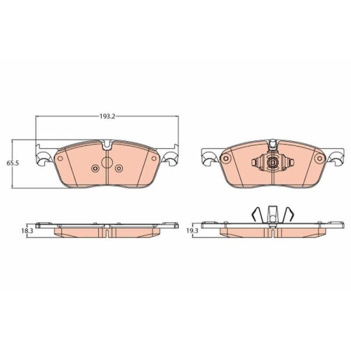 Bremsbelagsatz Scheibenbremse Trw GDB2119 f&uuml;r Land Rover Jaguar Vorderachse