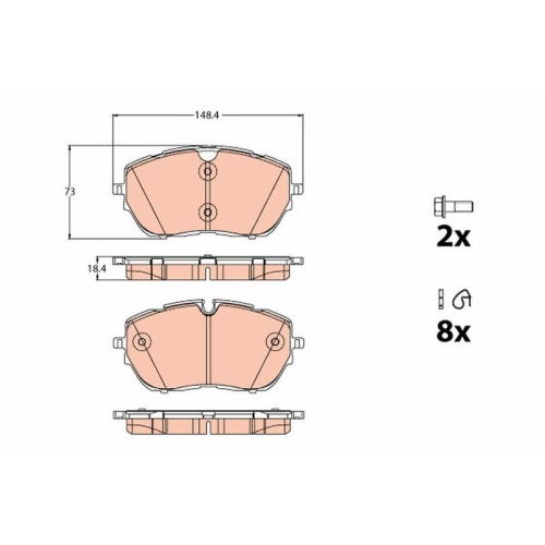 Bremsbelagsatz Scheibenbremse Trw GDB2121 f&uuml;r Vauxhall Citro&euml;n DS Opel Peugeot