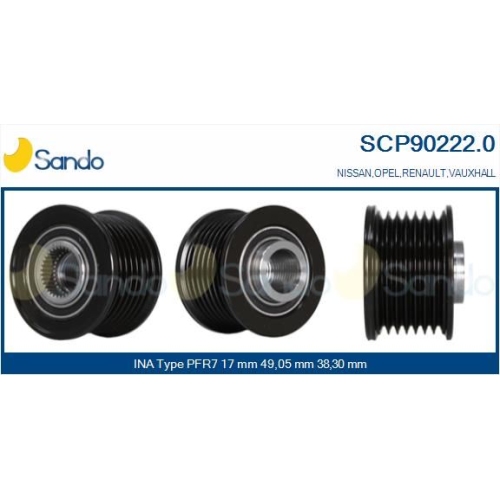 Riemenscheibe Generator Sando SCP90222.0 für Nissan Ika