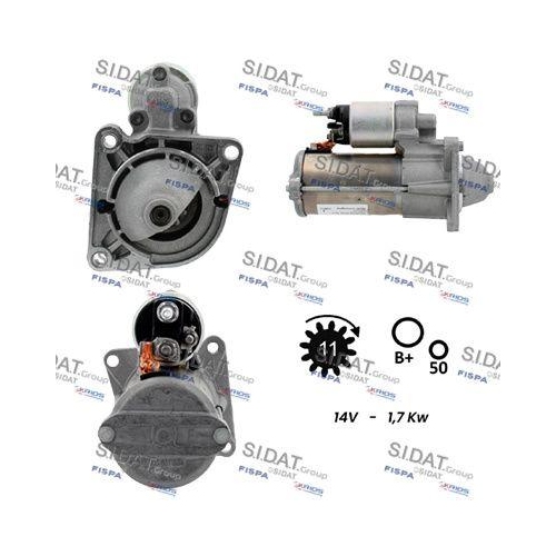 Starter Sidat S12BH0796 f&uuml;r Alfa Romeo Fiat Lancia