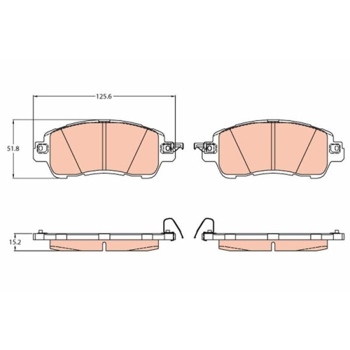 Bremsbelagsatz Scheibenbremse Trw GDB2122 f&uuml;r Mazda Vorderachse