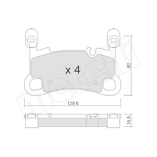 Bremsbelagsatz Scheibenbremse Metelli 22-1260-0 f&uuml;r Porsche Hinterachse