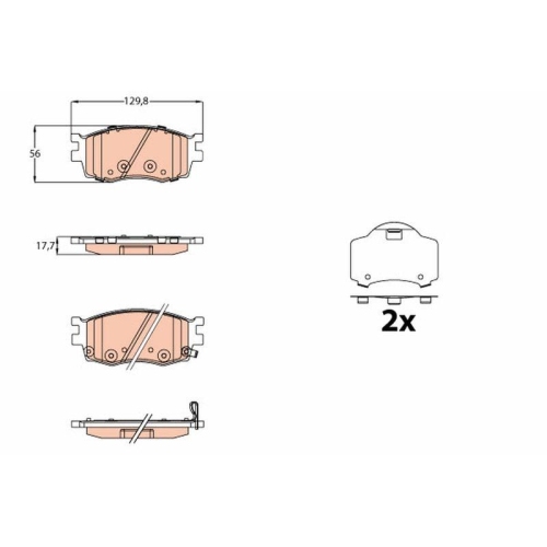 Bremsbelagsatz Scheibenbremse Trw GDB3626 f&uuml;r Hyundai Vorderachse