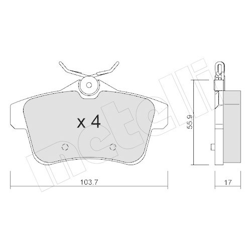 Bremsbelagsatz Scheibenbremse Metelli 22-0855-0 f&uuml;r Citro&euml;n Peugeot DS