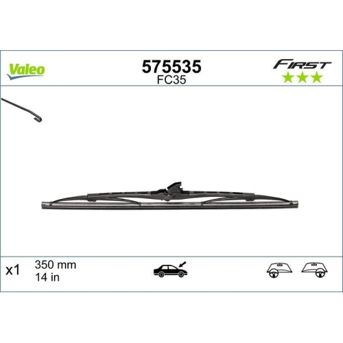 Wiper Blade Valeo 575535 First for Driver Side Passenger Side Rear