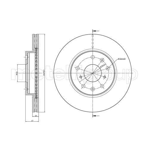 Bremsscheibe Metelli 23-0895C f&uuml;r Fiat Suzuki Vorderachse