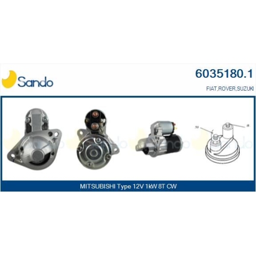 Starter Sando 6035180.1 f&uuml;r Mitsubishi Suzuki