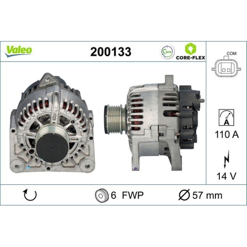 Generator Valeo 200133 Valeo Core-flex f&uuml;r Renault Dacia
