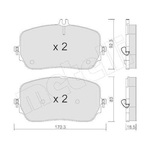 Bremsbelagsatz Scheibenbremse Metelli 22-1272-0 für Mercedes Benz Mercedes Benz