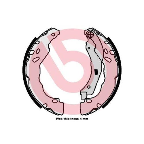 Bremsbackensatz Brembo S61544 Essential Line f&uuml;r Citro&euml;n Peugeot Hinterachse