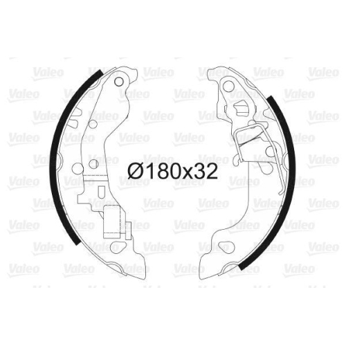 Bremsbackensatz Valeo 562990 f&uuml;r Fiat Hinterachse