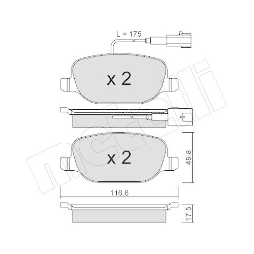 Bremsbelagsatz Scheibenbremse Metelli 22-0704-1 f&uuml;r Alfa Romeo Lancia